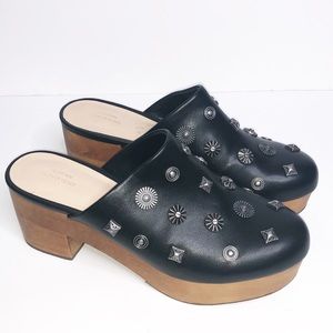 UO studded black platform clog 9